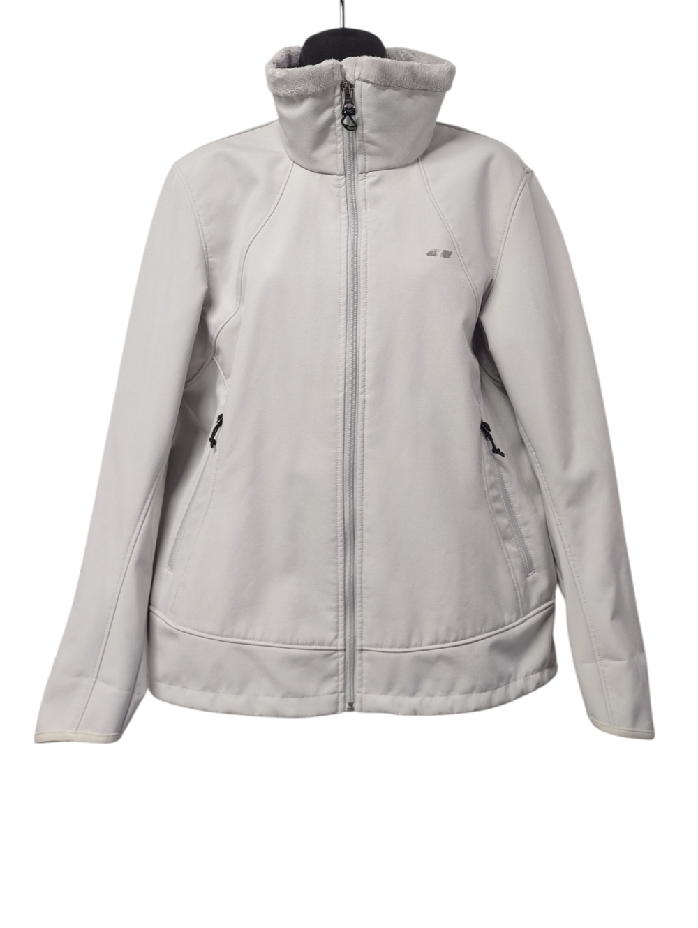 Köppen Womens L Gray Softshell Fleece Lined Jacket Full Zip Lightweight Outdoor